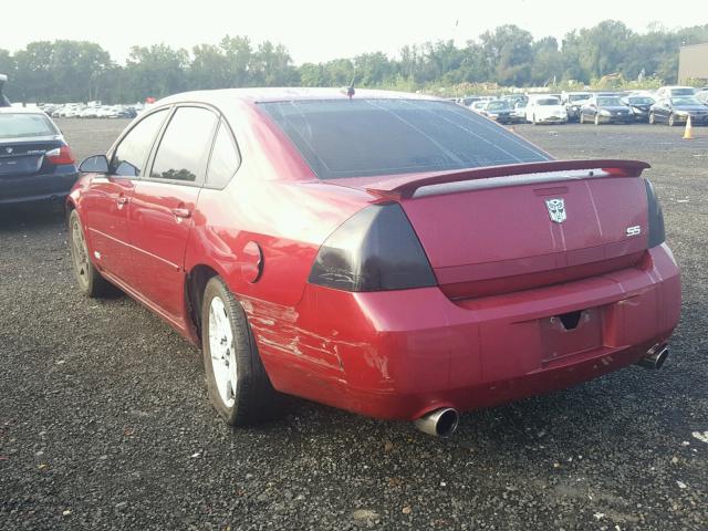 2G1WD58C269323502 - 2006 CHEVROLET IMPALA SUP RED photo 3