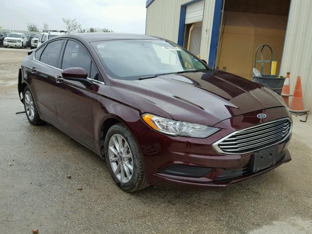 3FA6P0HD9HR302630 - 2017 FORD FUSION SE BURGUNDY photo 1