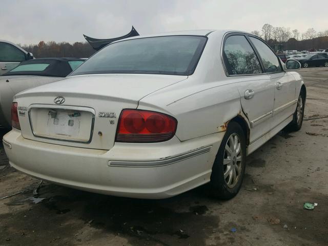 KMHWF35H33A844794 - 2003 HYUNDAI SONATA GLS WHITE photo 4