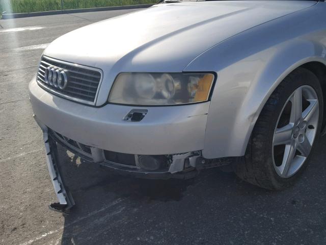 WAUJC68E84A252588 - 2004 AUDI A4 1.8T SILVER photo 9