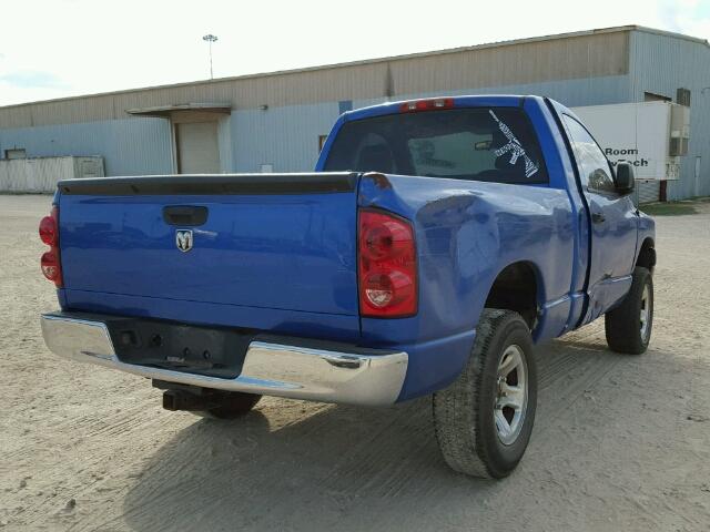 1D7HA16K57J556586 - 2007 DODGE RAM 1500 S BLUE photo 4