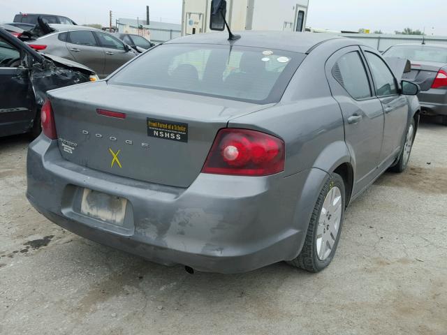 1C3CDZAB2CN242757 - 2012 DODGE AVENGER SE GRAY photo 4