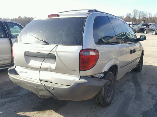 1B4GP25321B252828 - 2001 DODGE CARAVAN SE SILVER photo 4