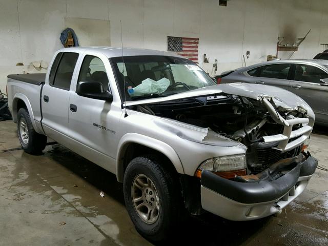 1B7HL38N92S643403 - 2002 DODGE DAKOTA QUA SILVER photo 1