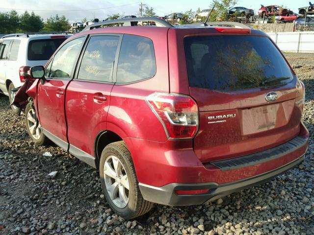 JF2SJAEC5EH499564 - 2014 SUBARU FORESTER 2 BURGUNDY photo 3