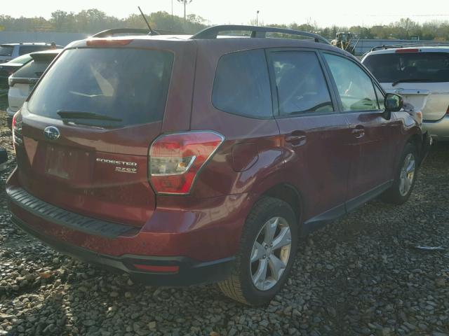 JF2SJAEC5EH499564 - 2014 SUBARU FORESTER 2 BURGUNDY photo 4