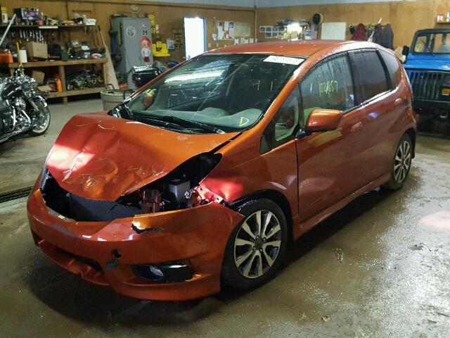 JHMGE8H54CC012782 - 2012 HONDA FIT SPORT ORANGE photo 2