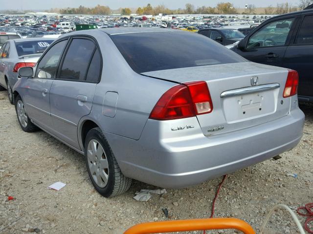 1HGES25722L033943 - 2002 HONDA CIVIC EX SILVER photo 3