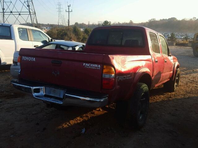 5TEGN92N23Z303279 - 2003 TOYOTA TACOMA DOU BURGUNDY photo 4