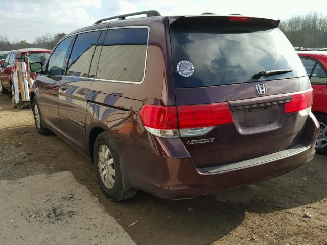 5FNRL38699B051357 - 2009 HONDA ODYSSEY EX MAROON photo 3