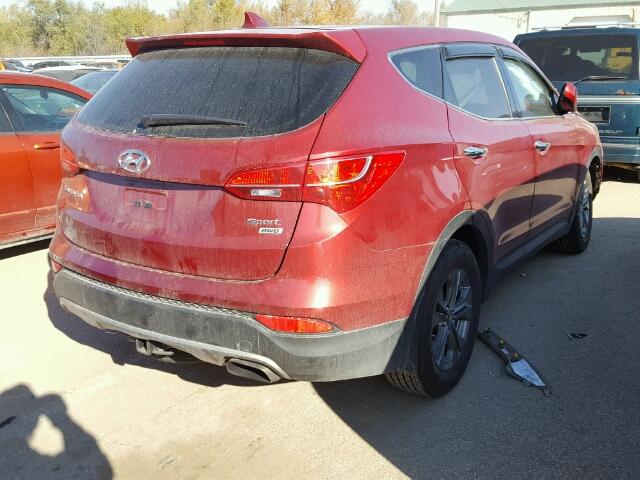 5XYZTDLB7EG148263 - 2014 HYUNDAI SANTA FE S RED photo 4