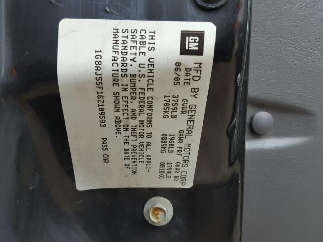 1G8AJ55F16Z109593 - 2006 SATURN ION LEVEL BLACK photo 10