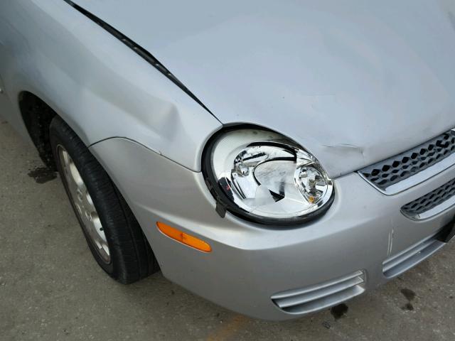 1B3ES56C45D207863 - 2005 DODGE NEON SXT SILVER photo 9