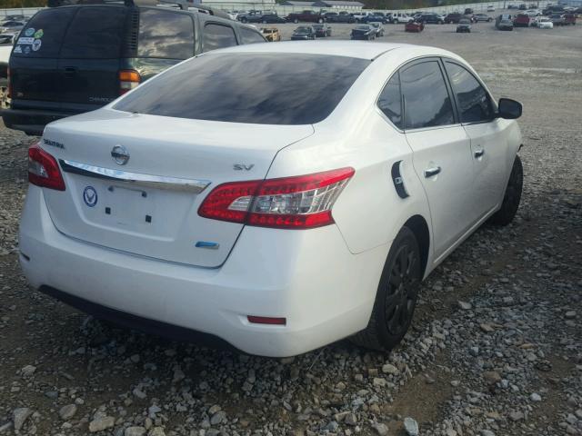 3N1AB7AP2DL666159 - 2013 NISSAN SENTRA S WHITE photo 4