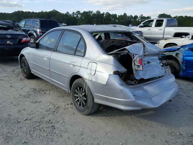 2HGES15565H577727 - 2005 HONDA CIVIC LX SILVER photo 3