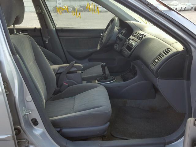 2HGES15565H577727 - 2005 HONDA CIVIC LX SILVER photo 5