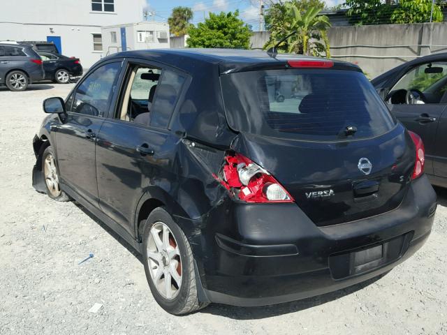 3N1BC13E07L410861 - 2007 NISSAN VERSA S BLACK photo 3