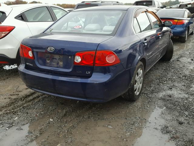 KNAGE123X75152455 - 2007 KIA OPTIMA BLUE photo 4