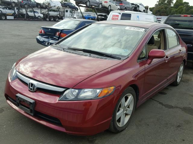 1HGFA16826L095437 - 2006 HONDA CIVIC EX RED photo 2