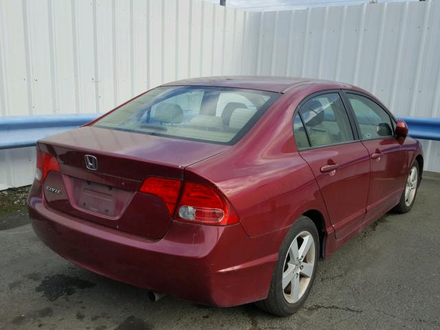 1HGFA16826L095437 - 2006 HONDA CIVIC EX RED photo 4