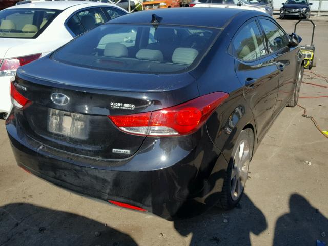 5NPDH4AE0DH385340 - 2013 HYUNDAI ELANTRA GL BLACK photo 4