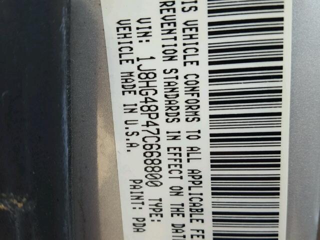 1J8HG48P47C668800 - 2007 JEEP COMMANDER Gümüş foto 10