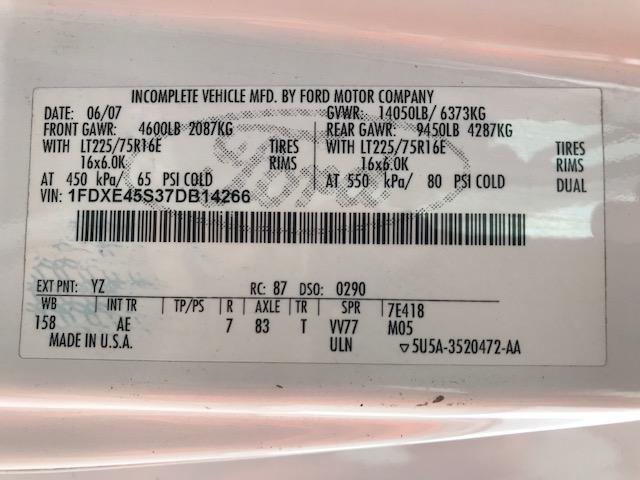 1FDXE45S37DB14266 - 2007 FORD ECONOLINE WHITE photo 10