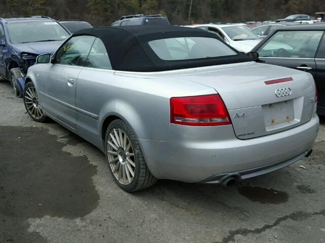 WAUDH48H19K011101 - 2009 AUDI A4 3.2 CAB SILVER photo 3