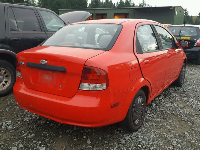 KL1TD52665B452764 - 2005 CHEVROLET AVEO BASE 红色 照片 4