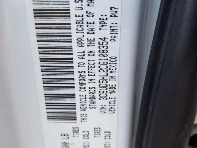 3C6UD5HL2CG108354 - 2012 DODGE RAM 2500 S WHITE photo 10