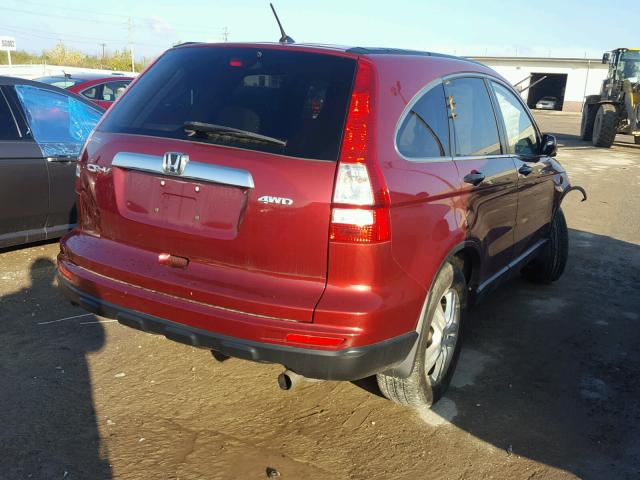 5J6RE4H50BL017022 - 2011 HONDA CR-V EX RED photo 4