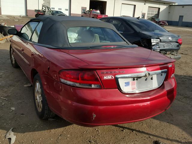 1C3EL75R95N688026 - 2005 CHRYSLER SEBRING GT RED photo 3