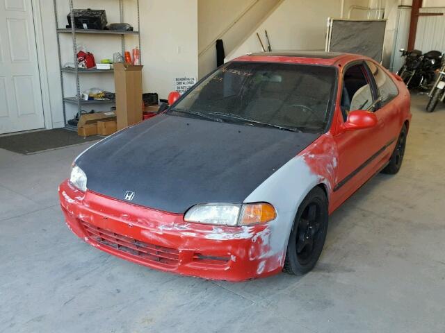 1HGEJ1253PL040620 - 1993 HONDA CIVIC EX RED photo 2