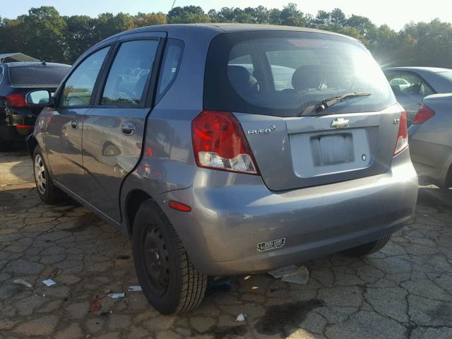 KL1TD66627B690551 - 2007 CHEVROLET AVEO BASE GRAY photo 3