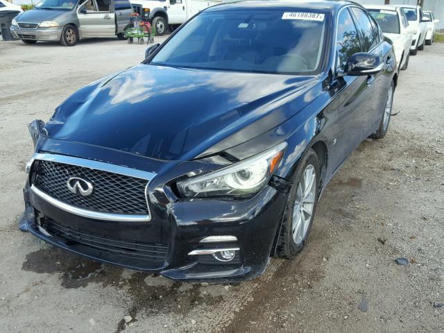 JN1BV7APXEM672410 - 2014 INFINITI Q50 BASE BLACK photo 2