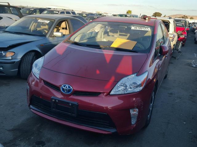 JTDKN3DU9C1496410 - 2012 TOYOTA PRIUS RED photo 2