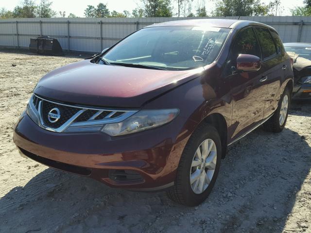 JN8AZ1MU2BW053252 - 2011 NISSAN MURANO S BURGUNDY photo 2