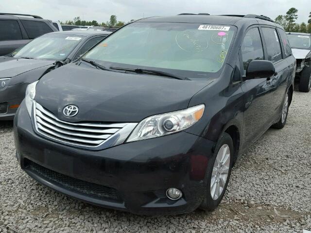 5TDYK3DC3BS054346 - 2011 TOYOTA SIENNA XLE BLACK photo 2