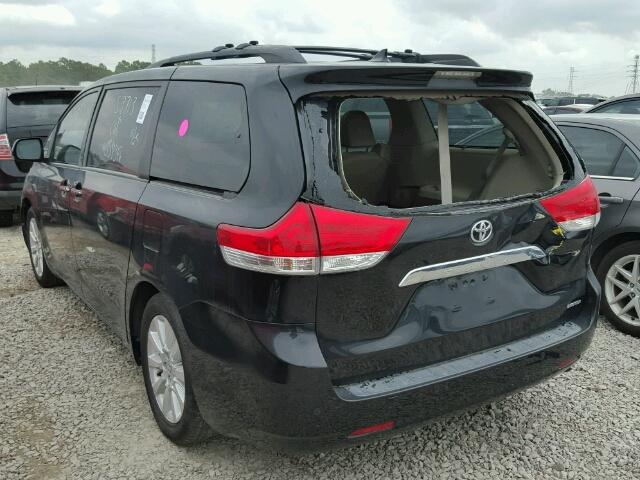 5TDYK3DC3BS054346 - 2011 TOYOTA SIENNA XLE BLACK photo 3