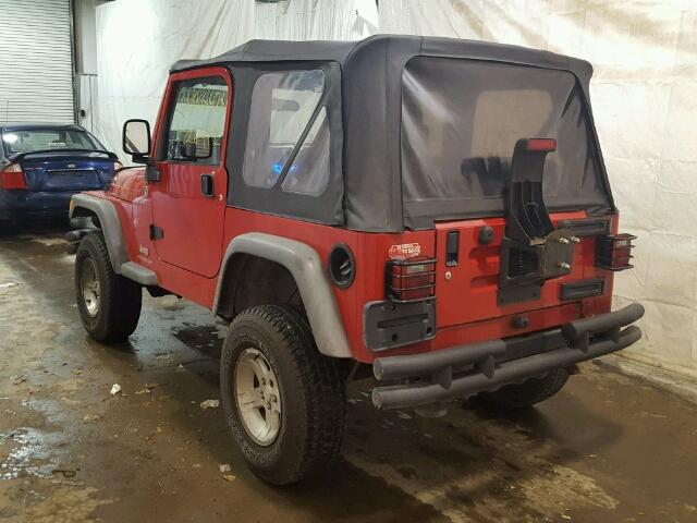 1J4FA49S05P352166 - 2005 JEEP WRANGLER / RED photo 3