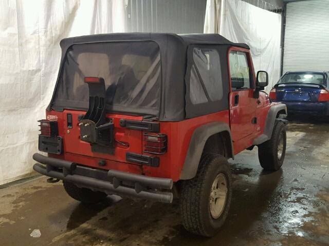 1J4FA49S05P352166 - 2005 JEEP WRANGLER / RED photo 4