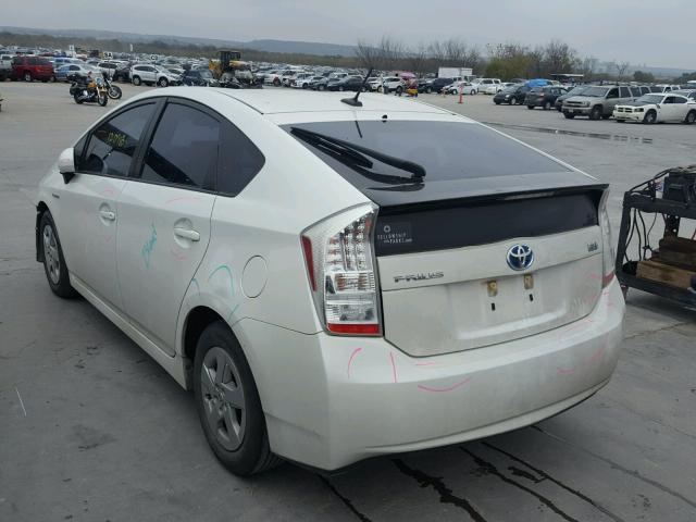 JTDKN3DU9B0302995 - 2011 TOYOTA PRIUS WHITE photo 3