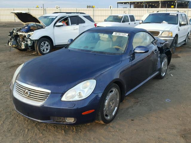 JTHFN48Y320022962 - 2002 LEXUS SC BLUE photo 2