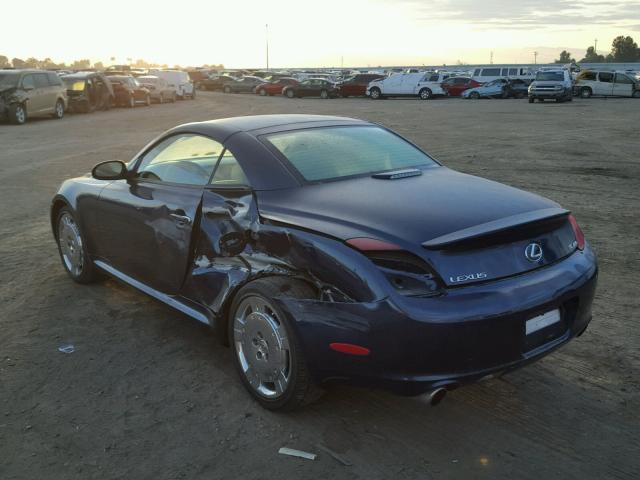 JTHFN48Y320022962 - 2002 LEXUS SC BLUE photo 3