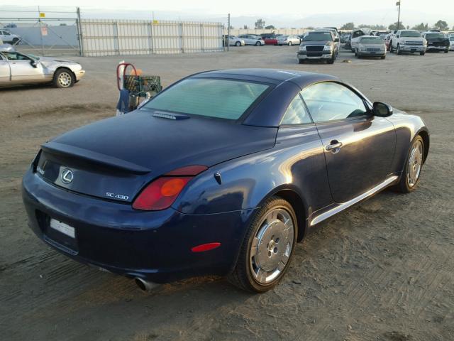 JTHFN48Y320022962 - 2002 LEXUS SC BLUE photo 4