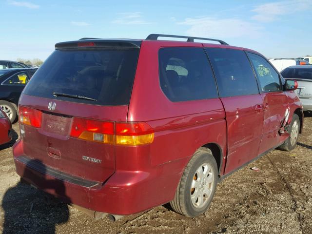 2HKRL18092H011898 - 2002 HONDA ODYSSEY EX MAROON photo 4