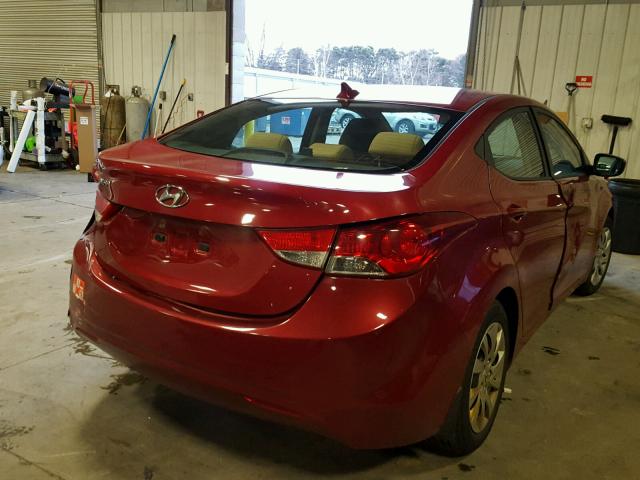 KMHDH4AE6CU363097 - 2012 HYUNDAI ELANTRA GL MAROON photo 4