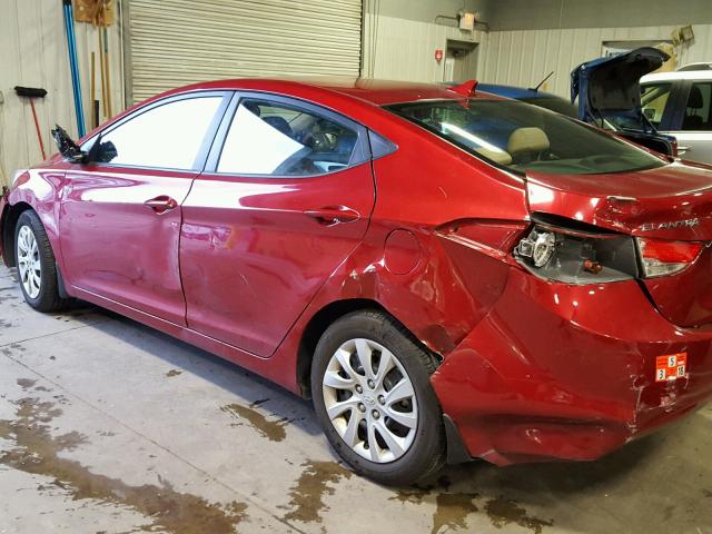 KMHDH4AE6CU363097 - 2012 HYUNDAI ELANTRA GL MAROON photo 9