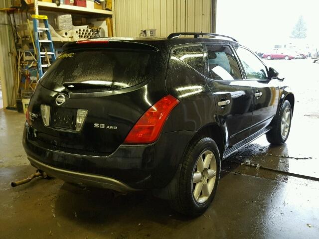 JN8AZ08W35W428611 - 2005 NISSAN MURANO SL BLACK photo 4