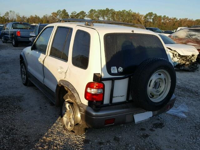 KNDJB723425118525 - 2002 KIA SPORTAGE WHITE photo 3